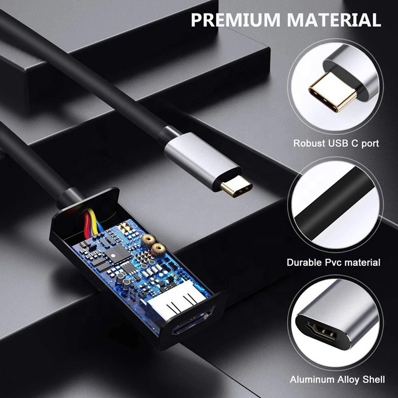 Đàn ông-Nữ USB 3.1 loại C đến HDMI HDTV Cable Adapter Converter 4K 60Hz 1080P CCA Conductor
