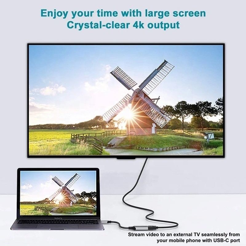 Đàn ông-Nữ USB 3.1 loại C đến HDMI HDTV Cable Adapter Converter 4K 60Hz 1080P CCA Conductor