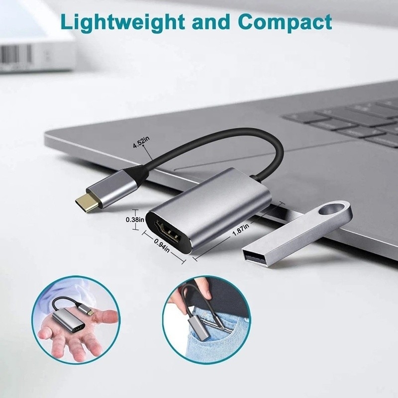 Đàn ông-Nữ USB 3.1 loại C đến HDMI HDTV Cable Adapter Converter 4K 60Hz 1080P CCA Conductor