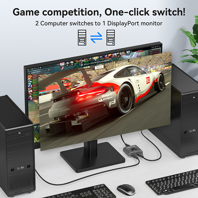 Bộ chuyển mạch cổng hiển thị 8K60Hz để vận hành dễ dàng và chuyển đổi DP 1.4 hiệu suất cao