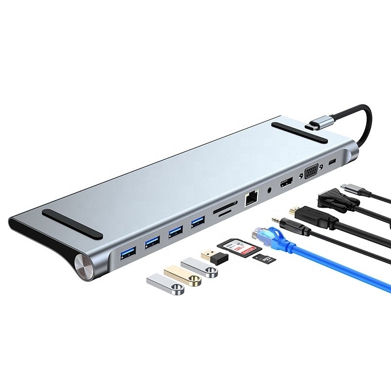 11 trong 1 USB Type C Multifunctional Hub Adapter cho máy tính xách tay và điện thoại di động