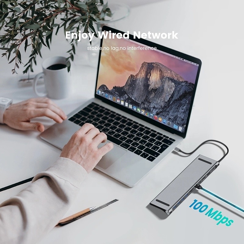 11 trong 1 USB Type C Multifunctional Hub Adapter cho máy tính xách tay và điện thoại di động
