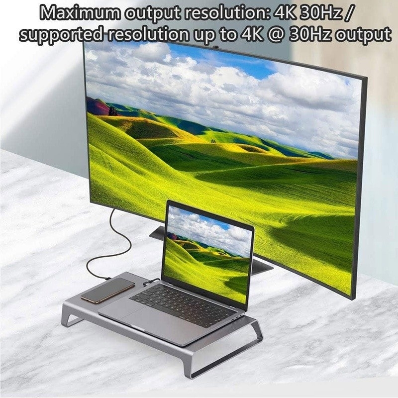 TYPE-C Nam 11 In 1 Hub Computer Laptop Docking Station Adapter với 1000Mbps RJ45 và USB-C PD