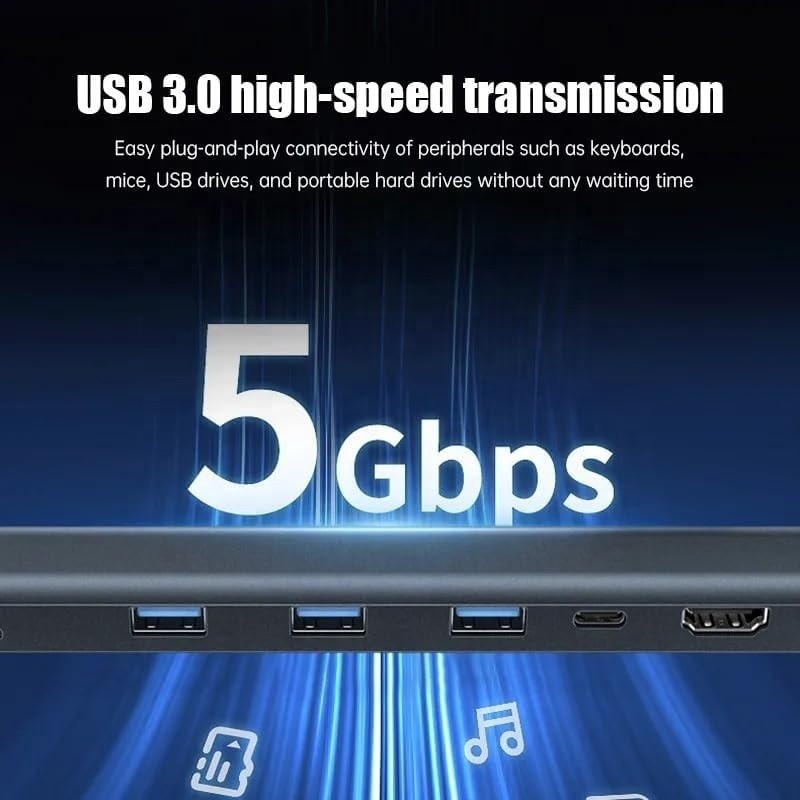 USB 3.1 Giao diện loại 10 trong 1 Hub loại C để truyền dữ liệu và sạc tốc độ cao
