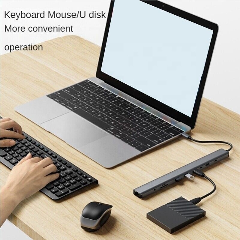 USB 3.1 Giao diện loại 10 trong 1 Hub loại C để truyền dữ liệu và sạc tốc độ cao