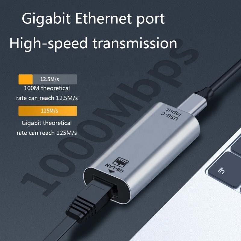 USB C Phụ nữ đến cổng Ethernet Adapter 10/100/1000 Mbps Tốc độ cho kết nối mạng nhanh