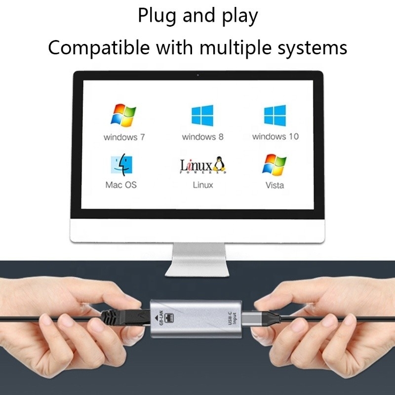 USB C Phụ nữ đến cổng Ethernet Adapter 10/100/1000 Mbps Tốc độ cho kết nối mạng nhanh
