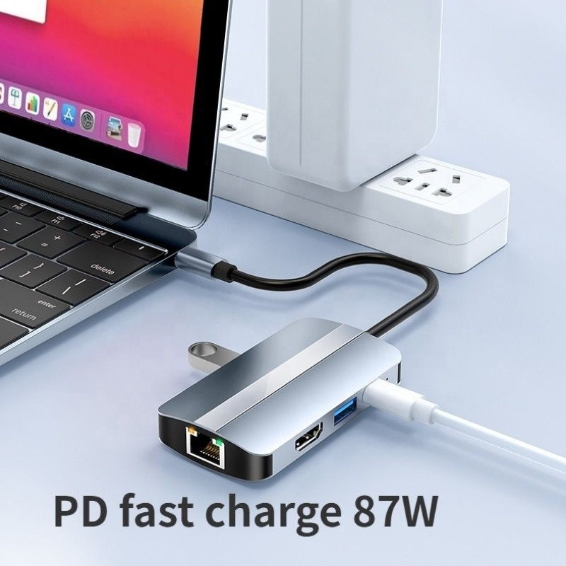 USB C Type C Hub Multiport Dock Station với chức năng mạng sạc chuyển video