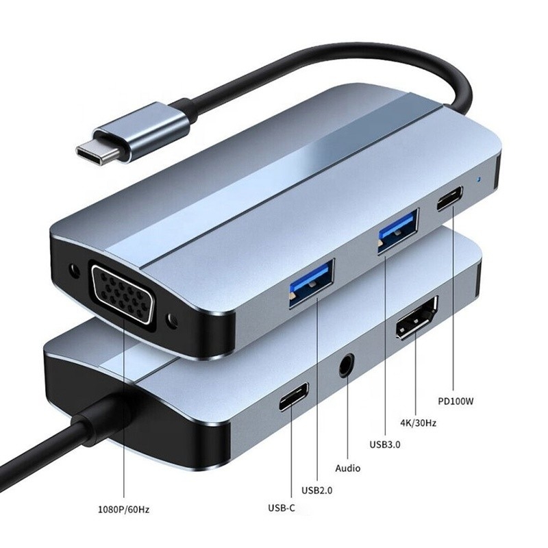 11 trong 1 USB-C Hub Type-C đến HDMI USB3.0 USB2.0 SD TF Adapter Hub với Card Reader