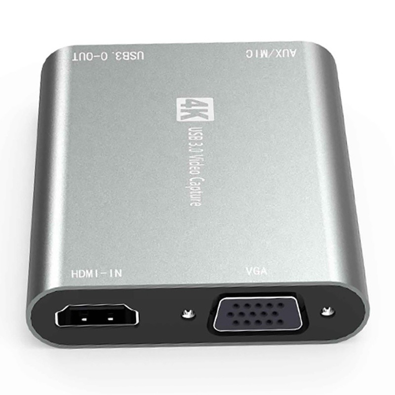 USB 3.0 HDMI Video Capture DVR Card Box Với Mic VGA Loop Out Cho Máy ảnh máy tính Xbox