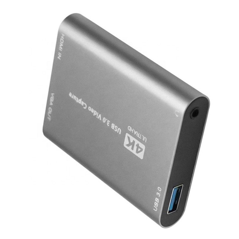 USB 3.0 HDMI Video Capture DVR Card Box Với Mic VGA Loop Out Cho Máy ảnh máy tính Xbox
