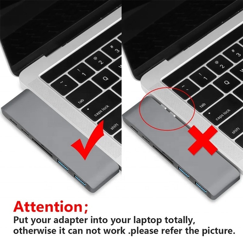 Multiport Docking Station 6-In-1 Type-C Hub Adapter với SD/TF 2*USB3.0 2*USB-C