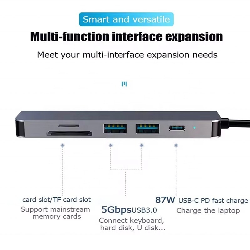 USB 3.1 Docking Station Hub với 4K HDMI USB3.0 TF SD Card Reader và sạc PD 87W