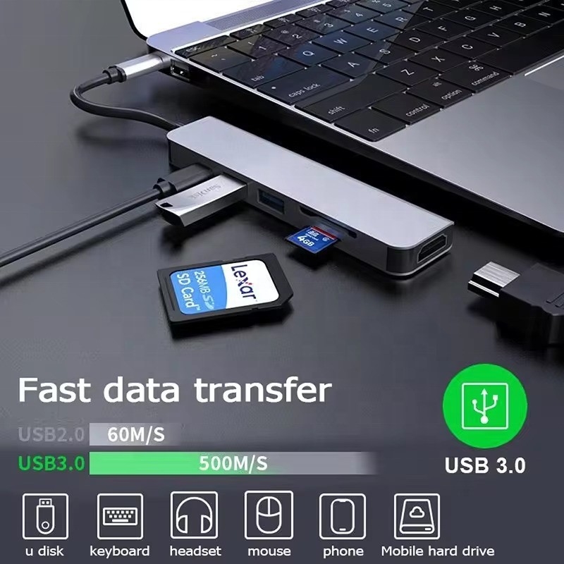 USB 3.1 Docking Station Hub với 4K HDMI USB3.0 TF SD Card Reader và sạc PD 87W