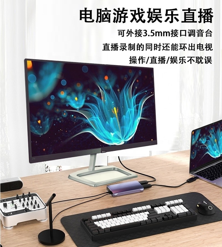 Loop Out USB C Type C Hub với thẻ ghi hình HD 4K 60Hz HDMI