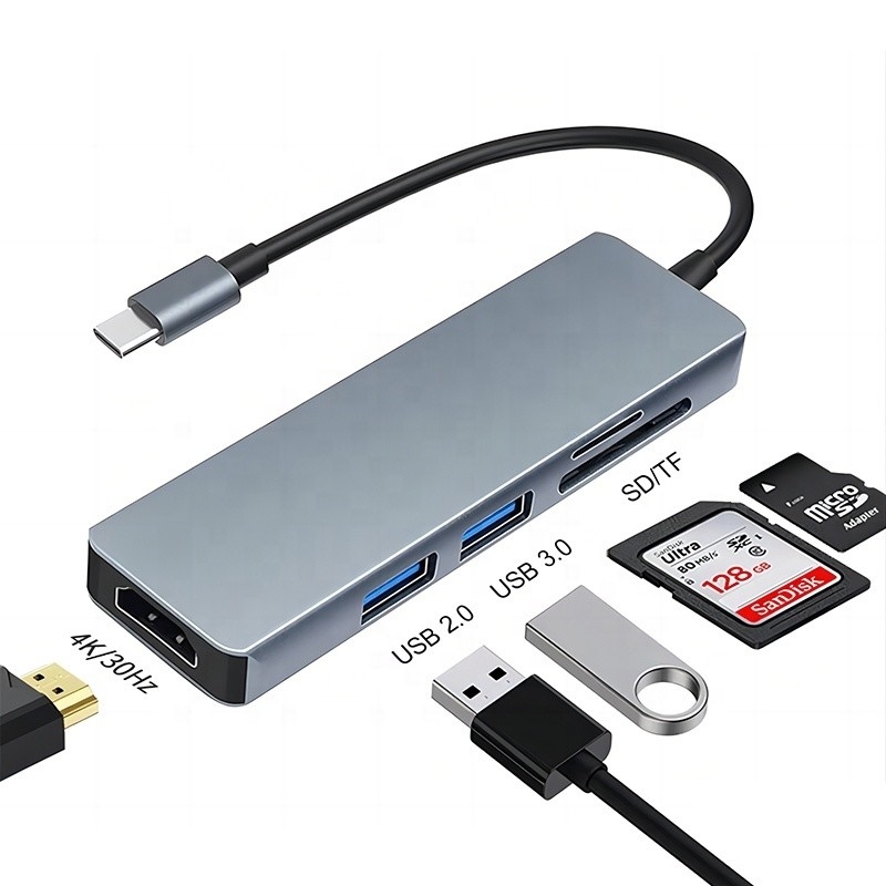 11 trong 1 USB-C Hub Type-C đến HDMI USB3.0 USB2.0 SD TF Adapter Hub với Card Reader