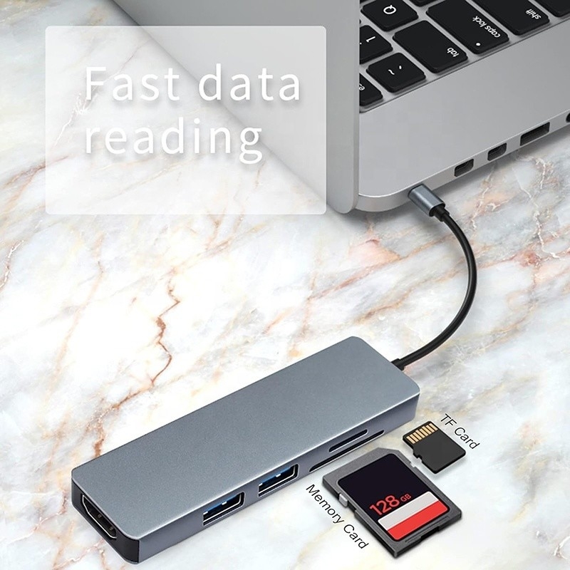 11 trong 1 USB-C Hub Type-C đến HDMI USB3.0 USB2.0 SD TF Adapter Hub với Card Reader