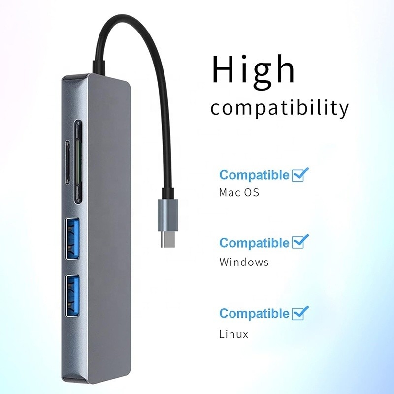 11 trong 1 USB-C Hub Type-C đến HDMI USB3.0 USB2.0 SD TF Adapter Hub với Card Reader