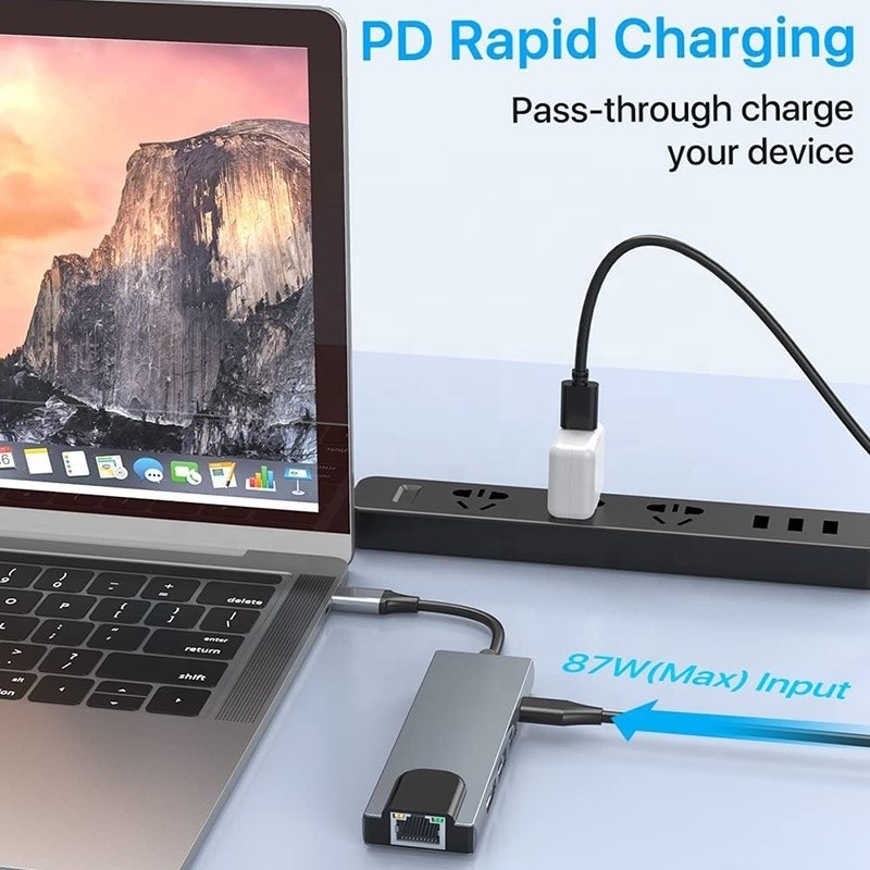 USB C Adapter 13 trong 1 4K HDMI Hub Type C đến HDMI 4K USB 3.0 2.0 PD chuyển đổi sạc