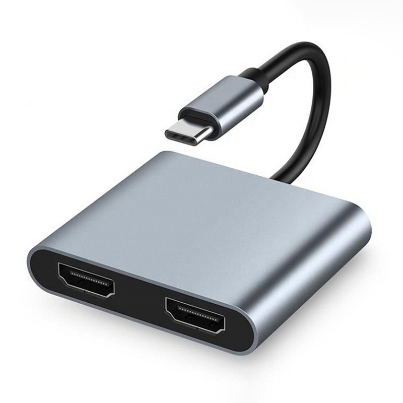4-in-1 USB C để hai 4K HDMI MST Adapter để sạc truyền dữ liệu và đầu ra video