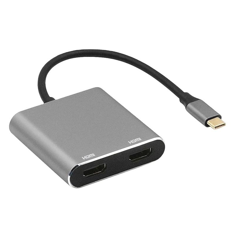 4-in-1 Docking Station với 2 cổng HDMI 4K kép và USB-C Type-C đến Bộ chuyển đổi HDMI kép