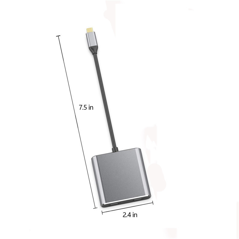 4-in-1 Docking Station với 2 cổng HDMI 4K kép và USB-C Type-C đến Bộ chuyển đổi HDMI kép