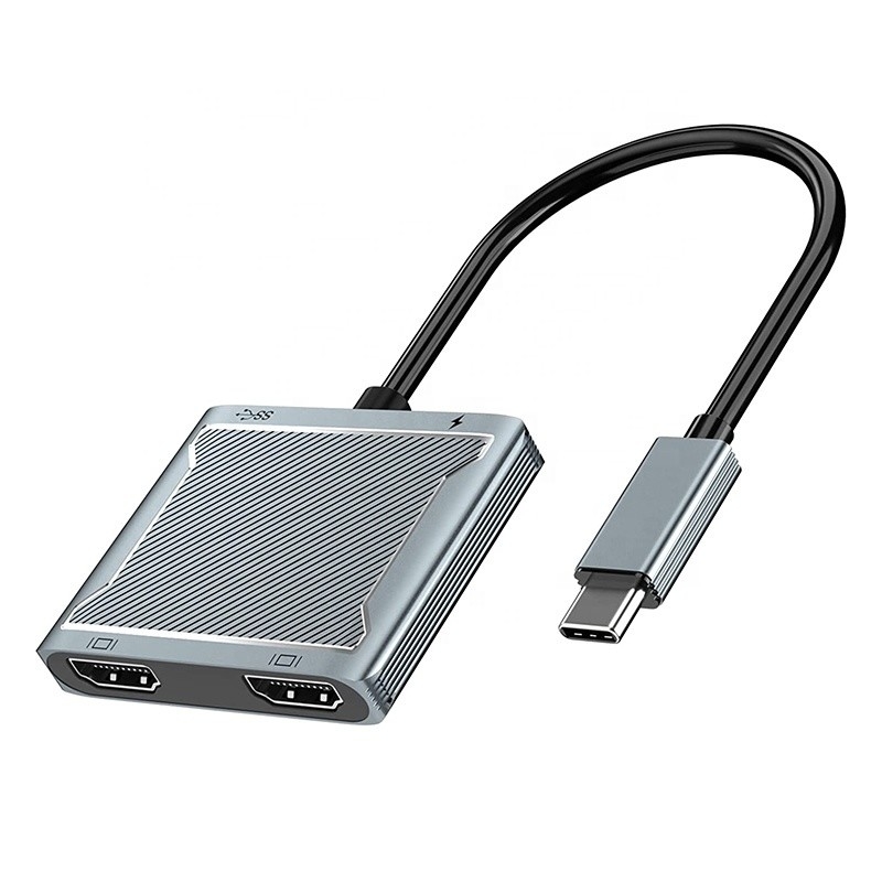 Kết nối giao diện USB C loại C Bộ chuyển đổi HDMI kép 4K 4 In 1 USB 3.0 Hub cho máy tính xách tay