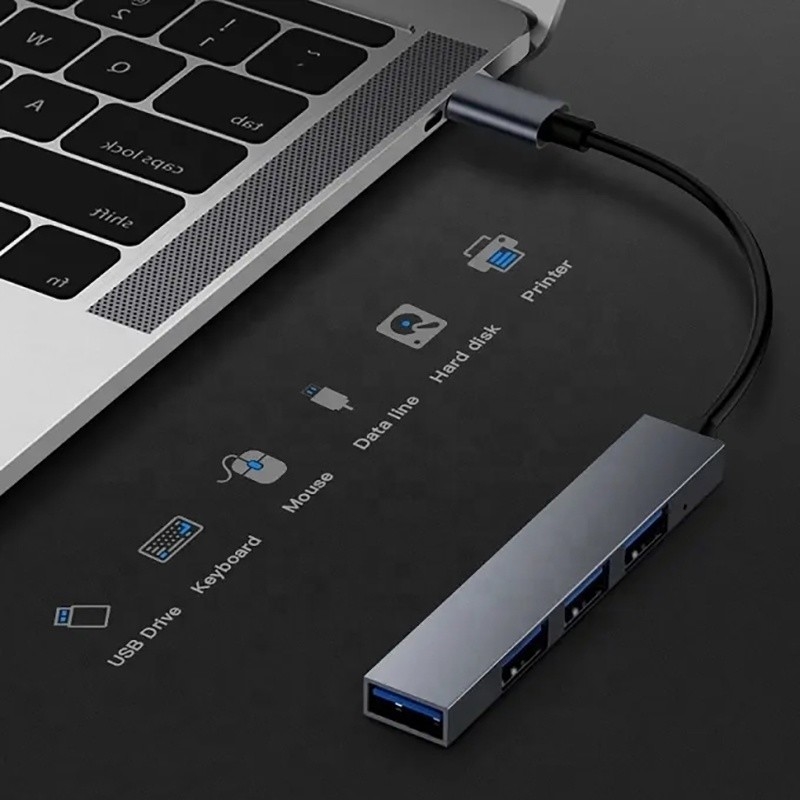 Giao diện loại C 4 trong 1 14 cổng Hub Type-C OTG đến USB 3.0 2.0 Adapter hợp kim nhôm