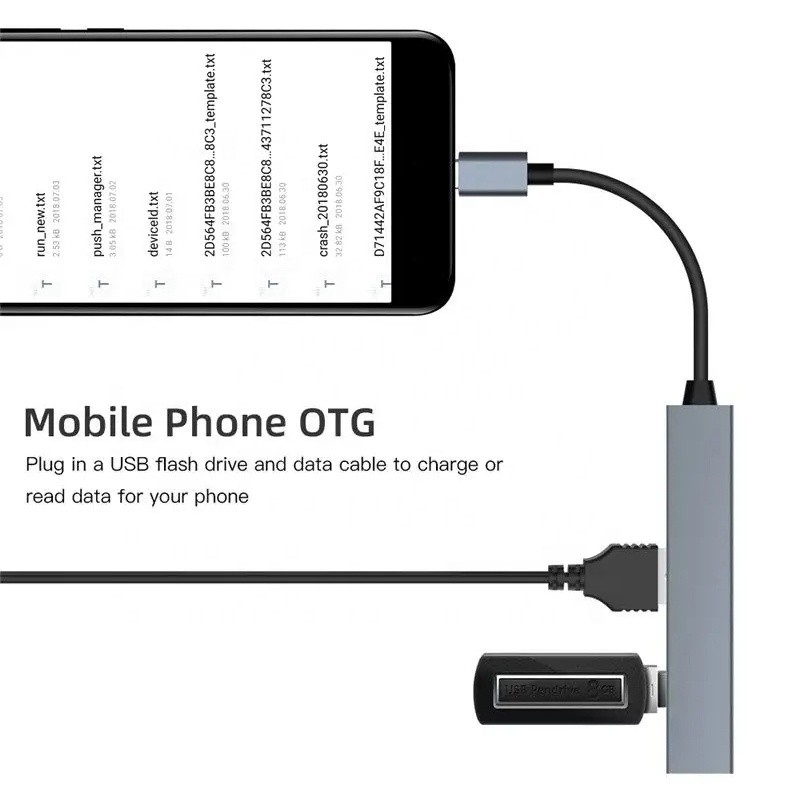 Giao diện loại C 4 trong 1 14 cổng Hub Type-C OTG đến USB 3.0 2.0 Adapter hợp kim nhôm