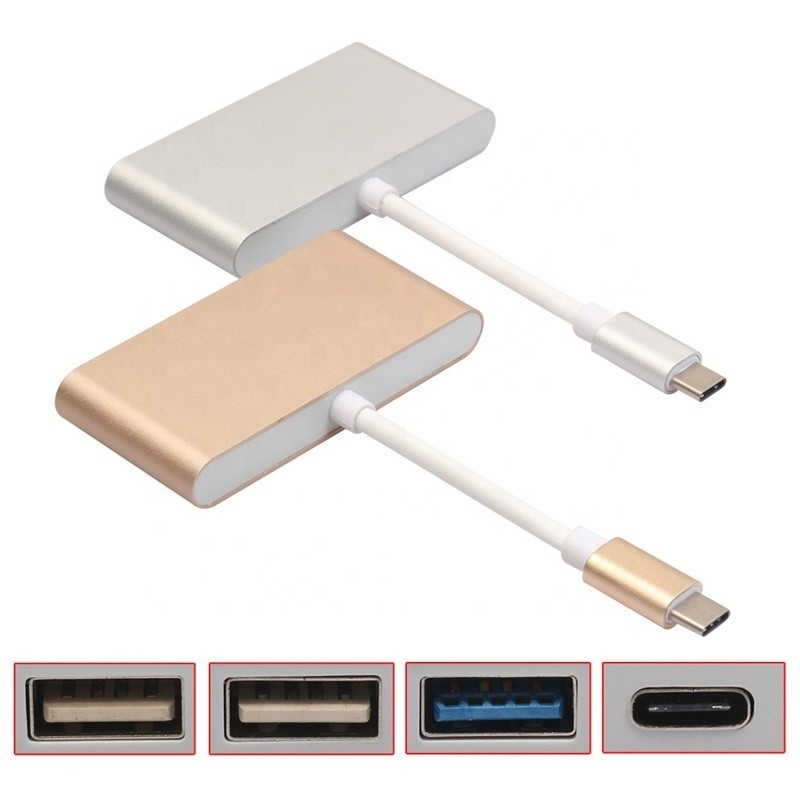 USB 3.1 Giao diện 4-In-1 Type C Hub Multiple Adapter Cho Chuyển dữ liệu nhanh