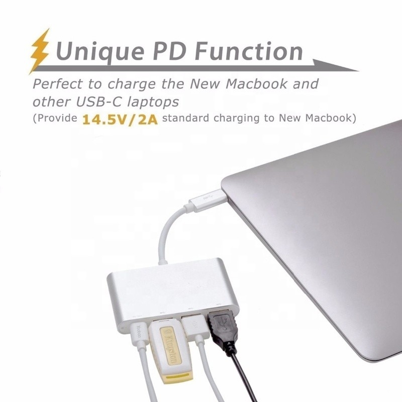 USB 3.1 Giao diện 4-In-1 Type C Hub Multiple Adapter Cho Chuyển dữ liệu nhanh