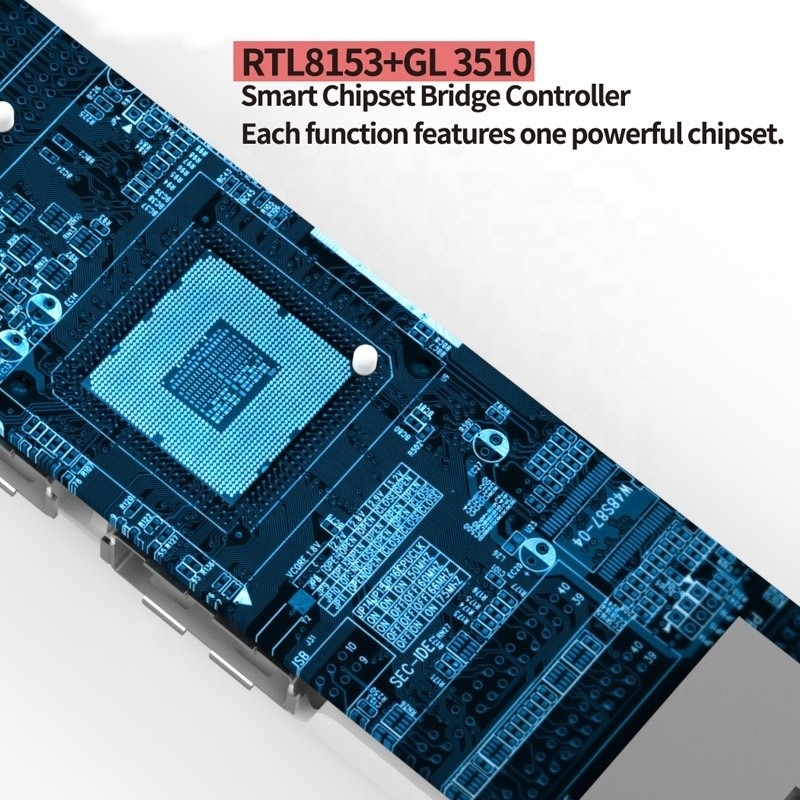 USB 3.1 Type C đến 9 cổng USB3.0 Hub với Gigabit Ethernet RJ45 Lan Port Adapter Xám
