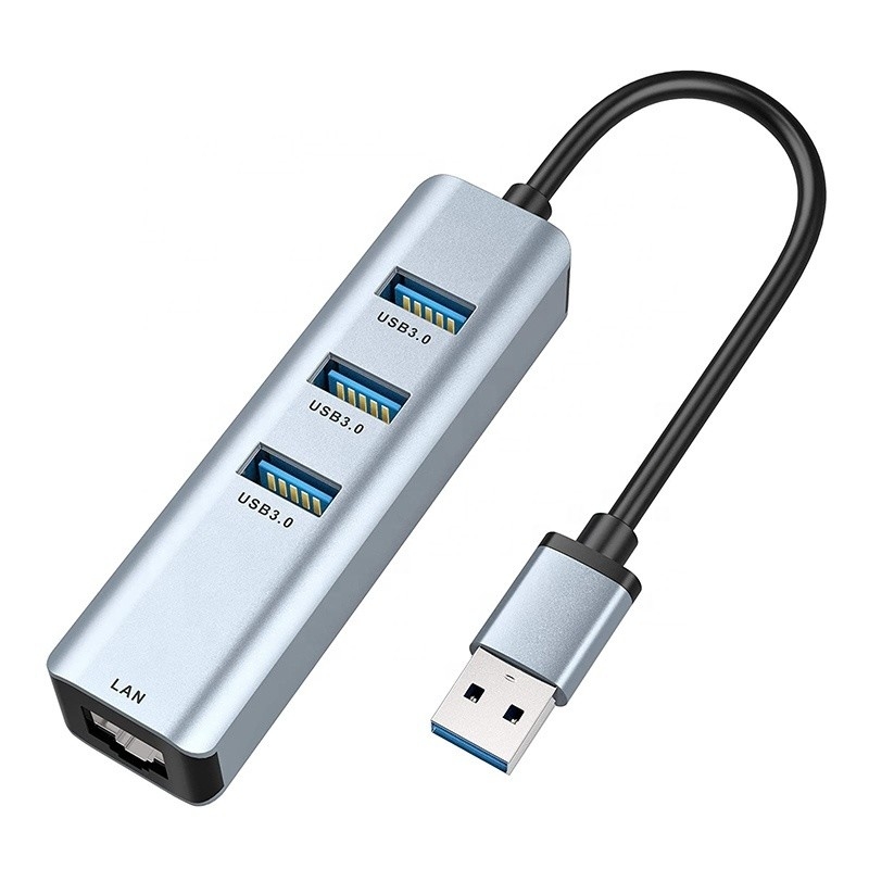 USB 3.0 đến 6 cổng USB Hub và 1000Mbps Ethernet Adapter cho sự tương thích nam-nữ