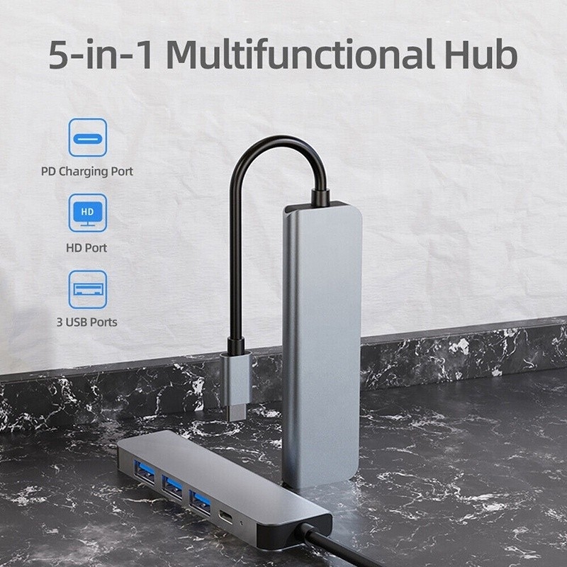 Tùy chỉnh 6-In-1 USB C Type-C Hub đến 4K HDMI và USB 3.0 cho Macbook OEM / ODM