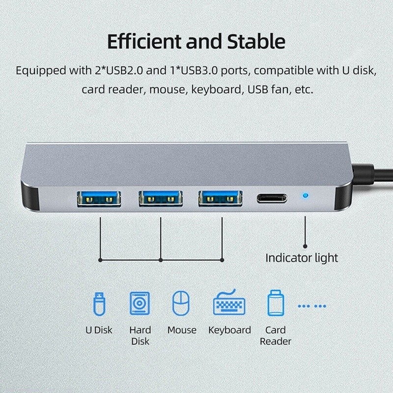 Tùy chỉnh 6-In-1 USB C Type-C Hub đến 4K HDMI và USB 3.0 cho Macbook OEM / ODM