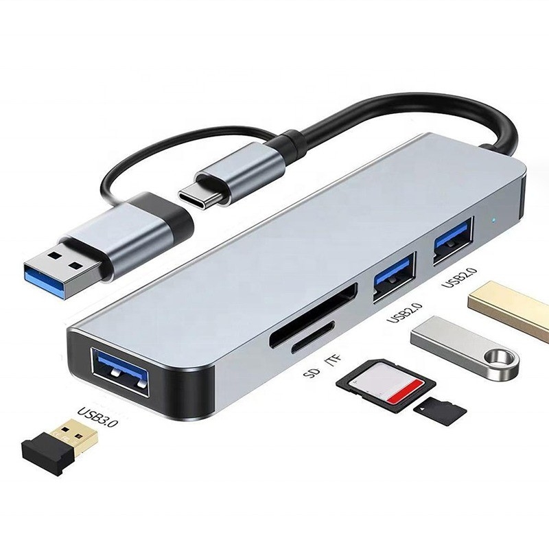 USB A/C Input USB 3.0 Type C Multiport Adapter Docking Station với SD/TF Card Reader