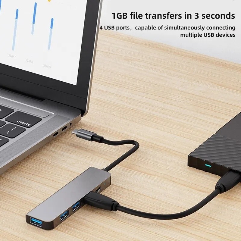 9-In-1 USB C Type C Adapter Hub với sạc 100W PD và đầu ra USB3.0 3 * USB2.0