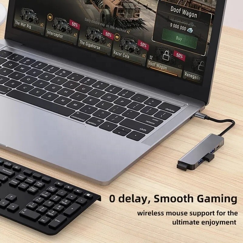 9-In-1 USB C Type C Adapter Hub với sạc 100W PD và đầu ra USB3.0 3 * USB2.0