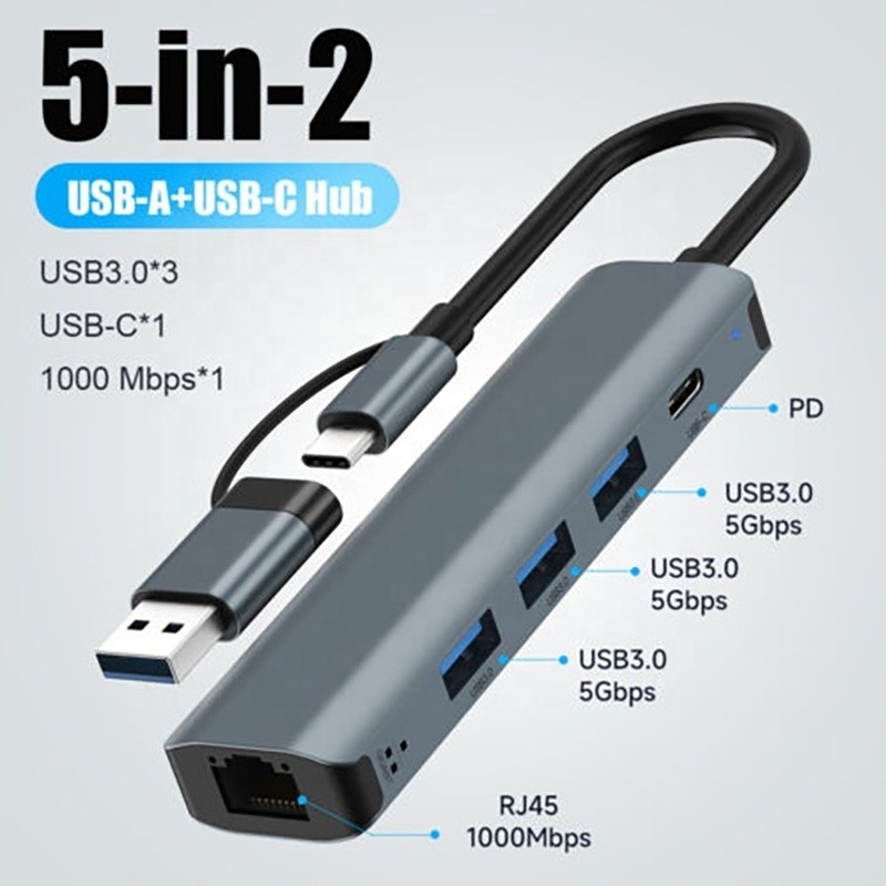 12-in-1 Multiport Adapter USB C Hub Docking Station Với Giao diện USB 3.1 Và RJ45 Gigabit Ethernet