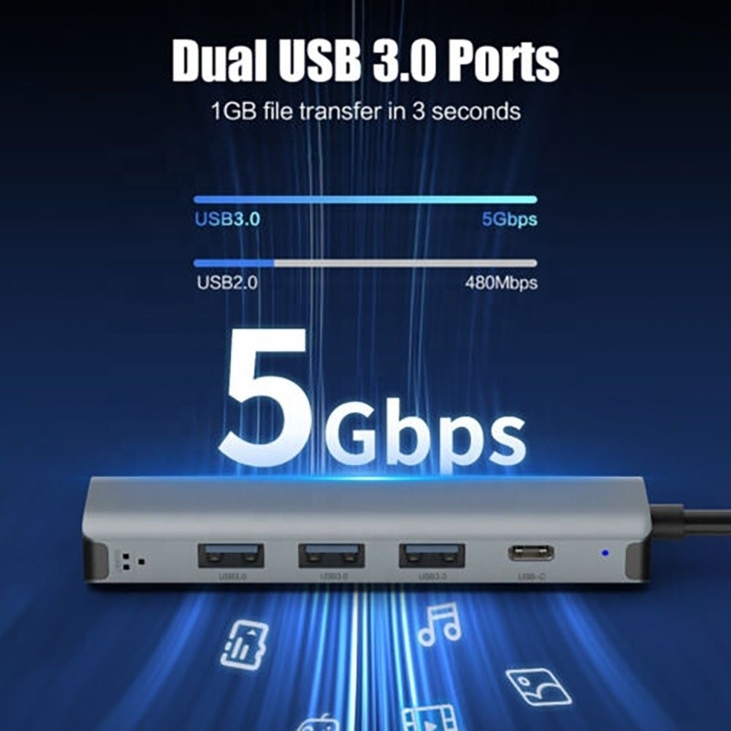 12-in-1 Multiport Adapter USB C Hub Docking Station Với Giao diện USB 3.1 Và RJ45 Gigabit Ethernet