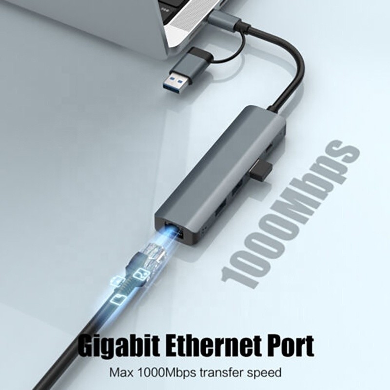 12-in-1 Multiport Adapter USB C Hub Docking Station Với Giao diện USB 3.1 Và RJ45 Gigabit Ethernet