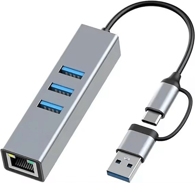 USB Type-C đến Ethernet Adapter với 14 cổng USB 1000 Mbit/s Gigabit RJ45 LAN Hub