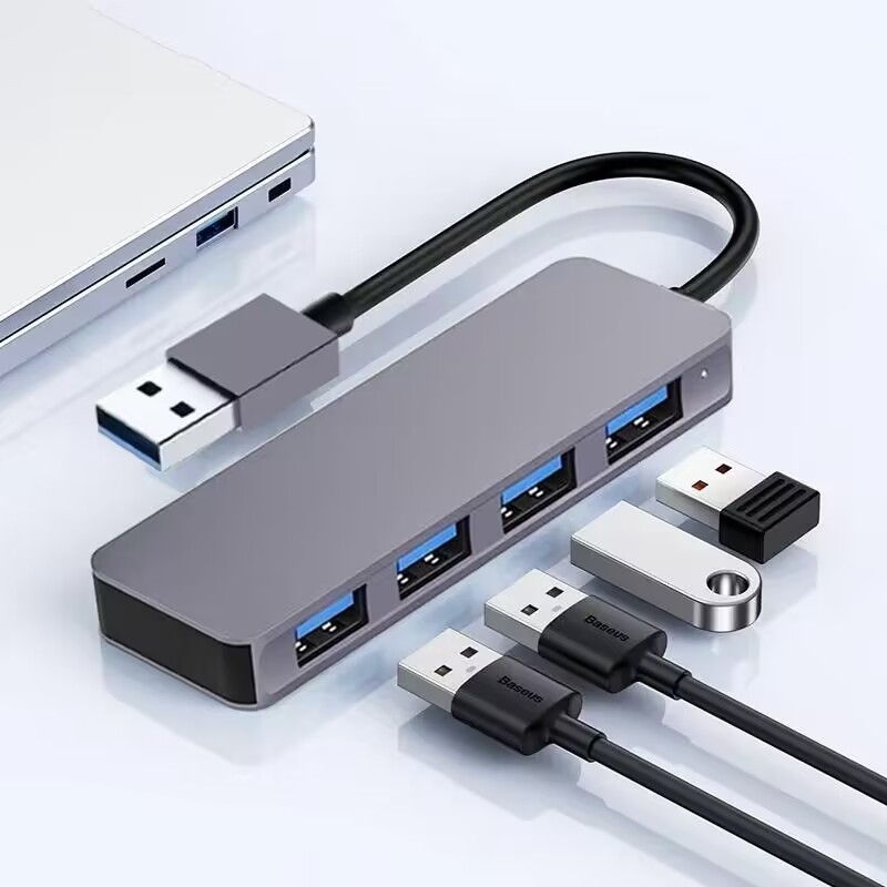Tốc độ cao 4 cổng USB 3.0 HUB 5Gbps USB C di động với bộ điều hợp điện cho PC Mac Laptop