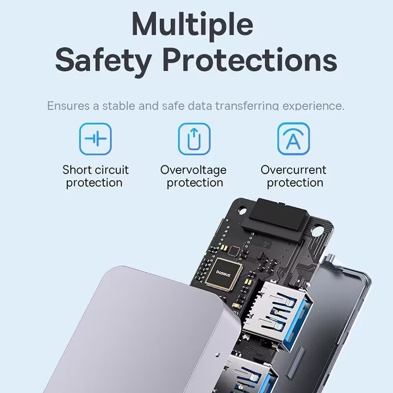 Tốc độ cao 4 cổng USB 3.0 HUB 5Gbps USB C di động với bộ điều hợp điện cho PC Mac Laptop
