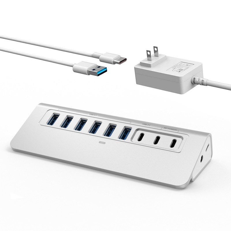 10 cổng USB C Hub Portable USB C Hub Type C đến 4 cổng USB A cho máy tính bảng