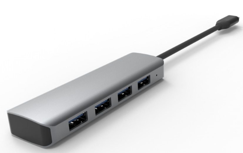 USB 3.1 Giao diện loại C đến 9 cổng USB A 3.0 Adapter với RJ45 Gigabit Ethernet Network Card Xám