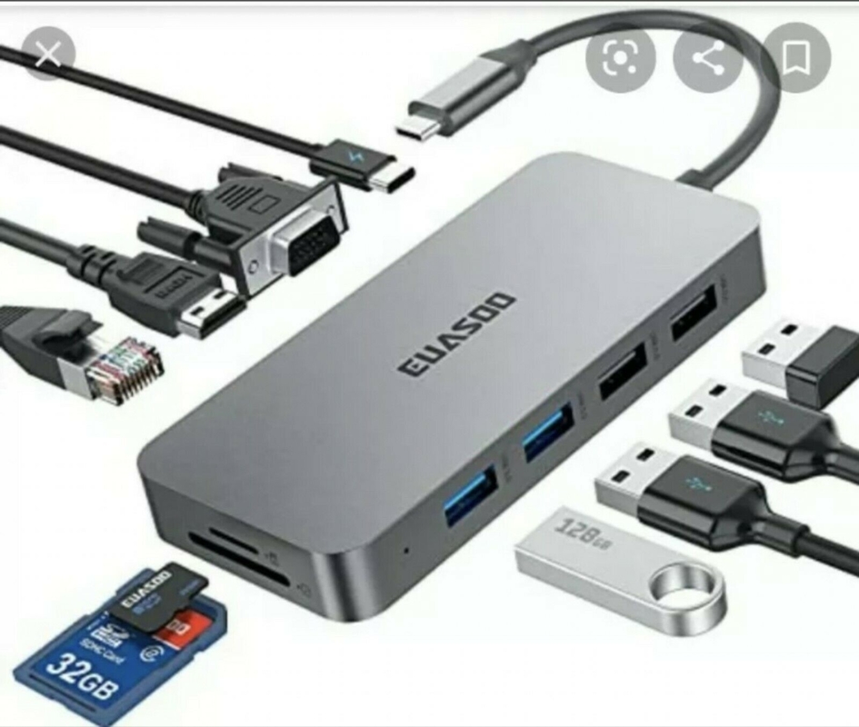 USB C Hub với HDMI và Displayport, 13 trong 1 USB C để Displayport Hub với 100W PD