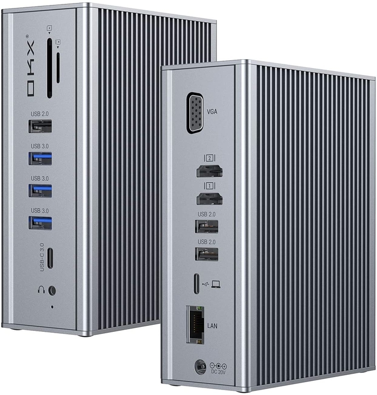 Đường nối máy tính xách tay USB C Dual HD 4K 16-In-1 Đường nối máy tính xách tay với hỗ trợ MST