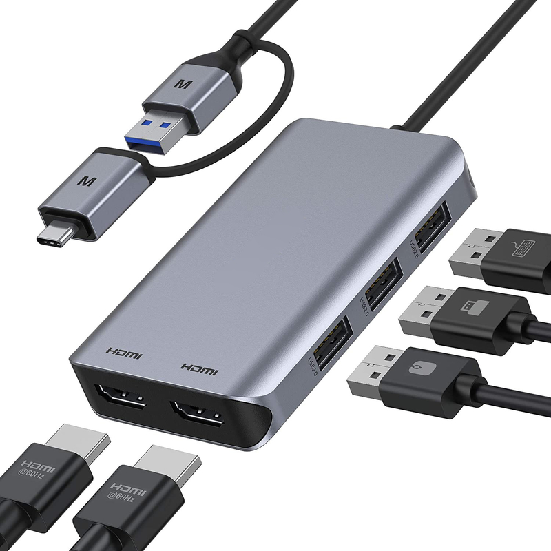 USB 3.1 Giao diện loại 10 trong 1 Hub loại C để truyền dữ liệu và sạc tốc độ cao