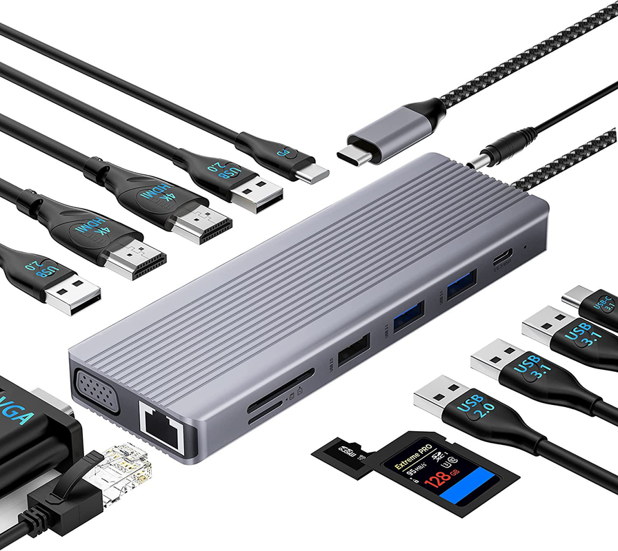 Độ dài tùy chỉnh Xám USB-C sang HDMI 2.1 Adapter 8K 60Hz cho tốc độ USB Type C 3.1 Máy tính xách tay